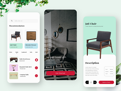 Mobile App - Furniture Application adobe illustrator art branding design drawing furniture app graphic design illustration mobile product design ui ux