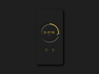 Countdown Timer - DailyUI 014 app countdown countdown timer dailyui dark theme illustration interface light theme minimal neumorphic timer ui ux yellow