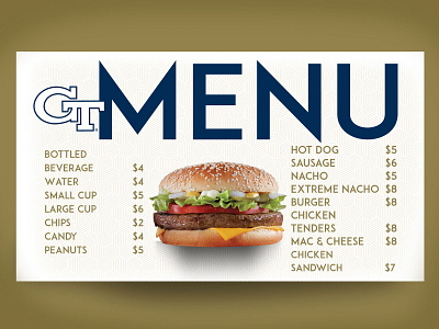 Georgia Tech Menu Design branding design typography