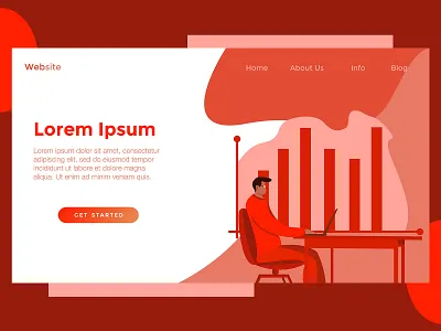 Landing page for finance website background banking banner business concept design digital finance flat graphic illustration internet landing marketing page technology template vector web website