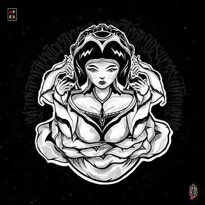 medusa blackandwhite design illustraion ismasf lettering matacaritas pencil art procreateapp