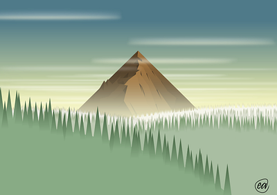 Forest Mountain clouds design illustration mountain vector