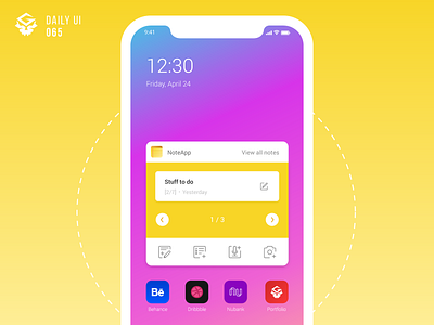 Notes widget | #dailyui 065 065 app dailyui design interface miui mobile notes widget ui ux widget xiomi