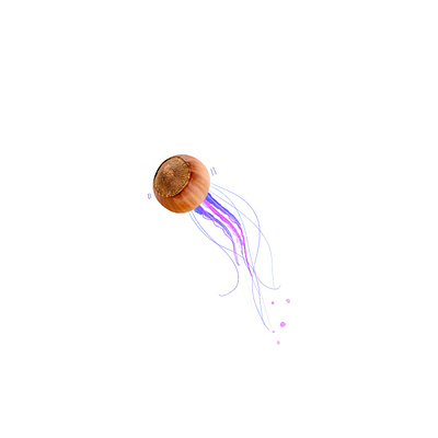 Jelly Fish + Hazelnut. 2d branding colorful design hazelnut illustration jelyfish tiny watercolor