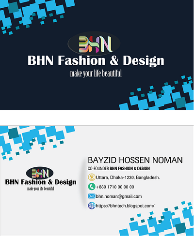 BHN Design Card business card design graphic design illustrator logo design