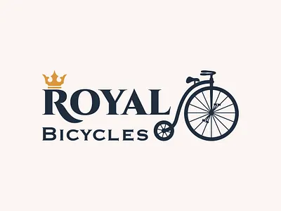Royal cycles Logo branding design flat icon illustration logo logo design logomark minimal typography vector vintage logo