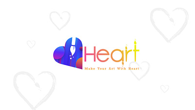 Heart+art art brush colors gredient heart illustrator logo shade