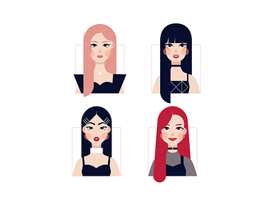 Blackpink in your area blackpink character character design characterdesign digital illustration digitalart flat design illustration kpop procreate