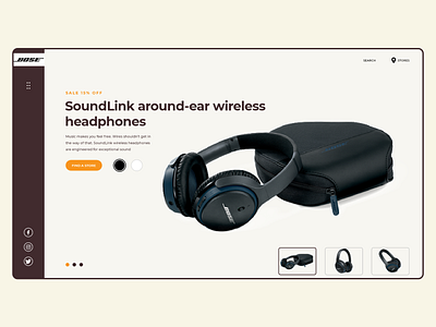 BOSE Wireless Headphones bose design flat headphones landing page landing page design minimal minimalistic ui visual design web web design wireless headphones