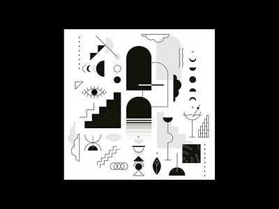 Curiosités blackandwhite cosmic doors eye graphic graphic design illustration illustrator shapes