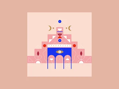 Fency Temple cosmic geometric graphic graphicdesign illustration illustrator maya symbols temple