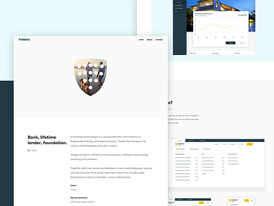 Case study - Hodge 7robots bank finance illustration layout product sitemap typography ui ux website