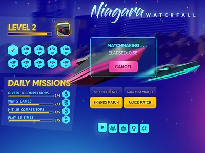 Fast Flow 3D UI (lobby) 3d 3d art 3d game 3dsmax game art game design game lobby hyper casual game lobby low poly low poly art matchmaking mobile game ui ui design uiux uiuxdesign