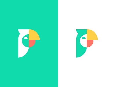 Parrot logo abstract bird branding colorful communication geometric lettermark logo mascot parrot