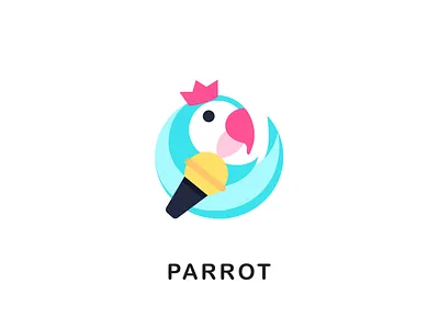 Parrot app branding icon logo monk
