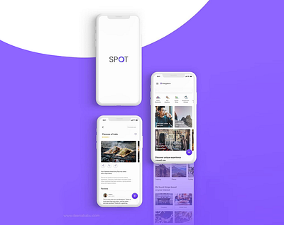 Spot - Travel App android blue icons illustration interaction ios logo minimal mobile product design ui ux