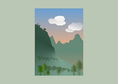 Beauty in Nature - Switzerland art clouds figma flat design illustration landscape mountains portrait swiss switzerland tree