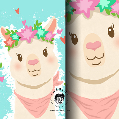 LLAMA adorable animals character colorful cute design farm feminine fluffy friendly illustration kawaii llama love lovely pastel vector