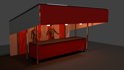 Japanese food stall 3d 3dcg concept design foodstall japanesestyle polly stall