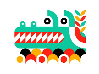 Alligator 2d animal animal art animal illustration bright design flat graphic design icon illustration illustrator minimalist nature outdoors simple vector