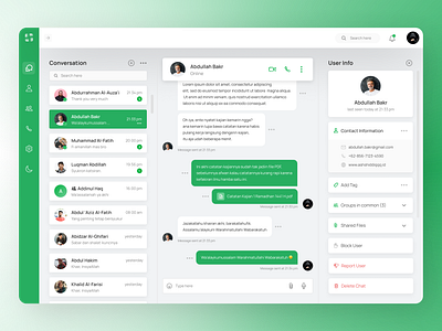 Redesign: Chat Web App app chat chatting dashboard design desktop green message messaging minimal minimalist simple ui ux web