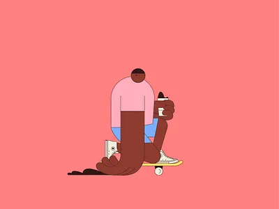 Skeeter all blue boy chocolate coffe colors design illustration minimalist pink skate skeeter star