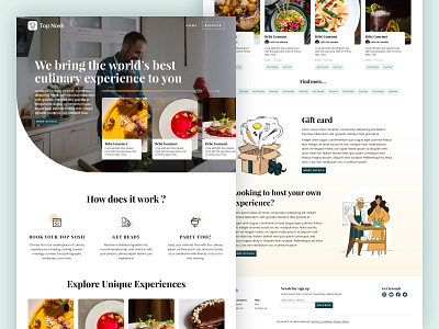 TopNosh - landing page branding cook cooking culinary food homepage illustration interface landing product design ui ux web