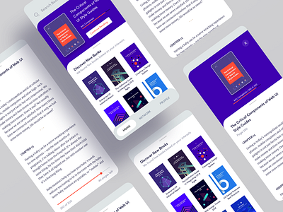 Book Reader App UI Design app app design book clean creative designer hire interface minimal mobile mobile app mobile ui reader ui design ux design