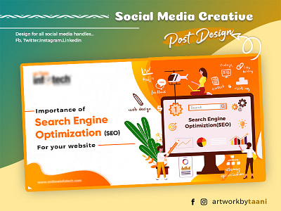 Importance of Search Engine Optimization (SEO) background art banner design facebook ad illustration instagram post layoutdesign linkedin photoshop seo social media socialmediaads socialmediapost twitter feed