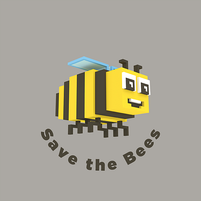 insta save the bees3 3d design illustration voxel