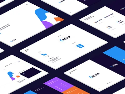 Excite Guidelines blue brand branding clean clear space corporate guideline isometric logos logotype