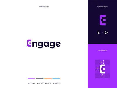 Engage Logo brand branding clear space developer graphic design guidelines logo purple
