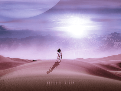 SOUND OF LIGHT desert digital digital art dune flare girl inspiration light minimal mountains music nature pastel planet sand sky sun surrealism violin woman