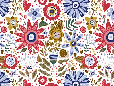 Floral summer seamless pattern. animal card cartoon cartoon illustration color cute art design drawing dribble floral flower illustration flowers illustration postcard poster postive seamlesspattern summer summertime vectorart