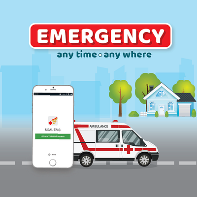 App-based ambulance service banner branding design facebook