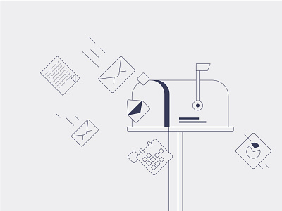 Mail Illustration calendar clean clean design dashboard graphicdesign illustation landingpage line lineillustration mail minimalistic pie piechart project projectmanagement simple ui uidesign