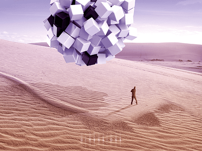 DIMENSIONS beige blue desert digital digital art digital artist digital arts fantasy inspiration man minimal modern realm sand sky surreal surrealism trend