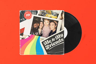 19Tracks | Me & My Friends 70s album art color cover art design friend illustration instax lettering music photography polaroid procreate record retro typography vintage