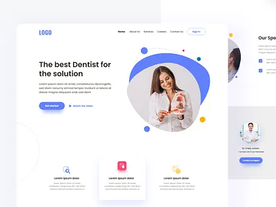 The best Dentist dentist design doctor landing page minimal ui uiux ux web website