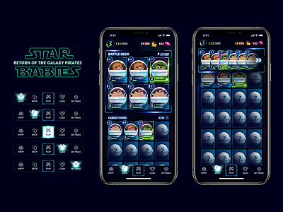 Star Babies - Mobile Game UI battle deck design game game art game design illustration mobile mobile game pirates star wars ui ui design ux