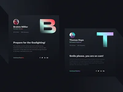 Blogger Website Cards @daily ui agonmustafa app app design classic color dark design inspirational layout typography user experience userexperience userinterface ux web webapp webdesign website