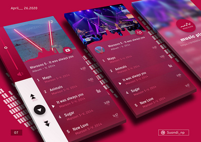 App Music Player android app app art design flat mobile mp3 player mp4 songs typography ux web