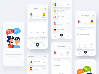 Translate App concept app apple application clean dribbble best shot google gradient illustraion ios ios app design language minimal mobile mobile app mobile app design mobile ui translate typogaphy ui ux