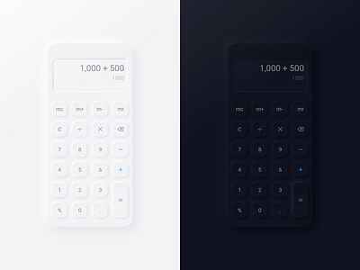 Neumorphism Calculator free UI kit app app design application application ui branding ui user experience user interface ux website