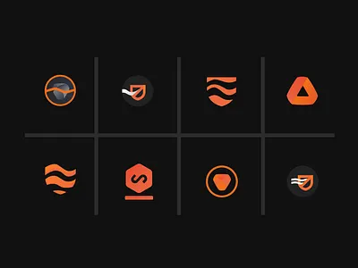 Silverneo Logo Drafts adobe illustrator branding branding and identity branding design design draft gradient gradient icon icon logo logo design minimalist logo minimalistic modern modern logo orange logo shield logo stripe logo