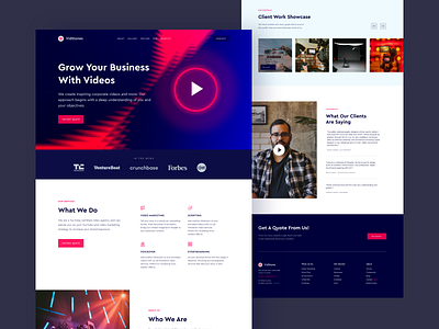 Video Agency Landing Page UI Design branding mobile app mobile design software trend uidesign ux design video agency video agency website visual design web ui webdesign