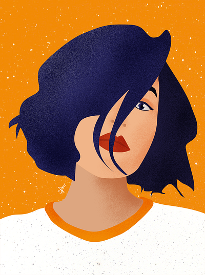 Girl - Vector Illustration art design digital art digital illustration grain texture illustration illustrator illustrator cc photoshop vector