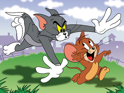 Tom and Jerry animation cartoon design illustration vector