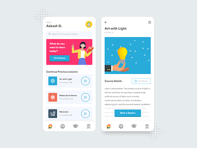 Lesson UI Concept dribbble education flat design illustration learn learning app learning platform minimal mobile app nepal online education school student study teacher ui ux