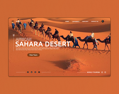 Sahara Desert 1 brand design branding camels desert design designer figmadesign photoshop travel app typography ui ux website website design